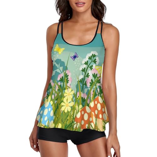 Maillot de bain tankini anti-frottement avec robe de plage et shorty gainant