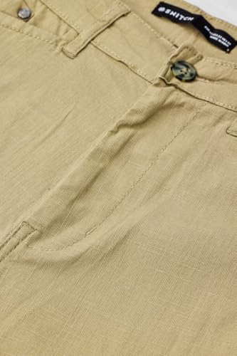 Image of SNITCH Men Casual Trousers | Baggy Fit Wide-Leg Relaxed Style with Textured Pattern & Utility Pockets | Cotton Blend Fabric for Summer & Everyday Comfort