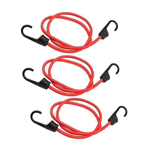 NAMOARLY 3pcs Elastic Hook Rope Luggage Belt Luggage Security Straps Cargo Binding Cord Strap Car Luggage Strap Cargo Binding Strap Bike Bungee Cords Elastic Cord Abs Red