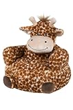 DESIGN SAFARI: Adorable fauteuil pouf en forme de girafe avec motif tacheté marron et beige, parfait pour la chambre d'enfant