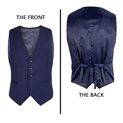 Image of Alizeal Mens Classic Solid Suit Vest Regular Fit Tuxedo Waistcoat | Classic for Wedding Business Daily Wear Wedding