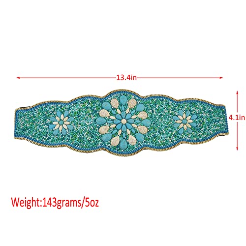 NSLS Bohemian Elastic Waist Belt Adjustable Wide Waist Chain With Turquoise Beads Stone For Women Gifts2