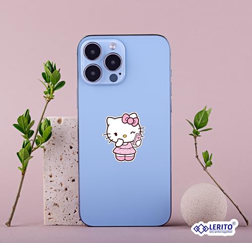 Image of Lerito Hello Kitty Sticker Pack of 50, Vinyl Decals for Laptops, Water Bottles, Bikes, Waterproof, for Kids and Teens