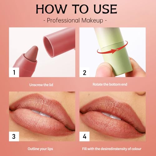 Image of Terracotta Coral Matte Lip Liner Pencil - Smooth & Moisturizing Lip Pencil for Precise Contour, Rich Color Payoff, Lightweight Everyday Lip Makeup, Twist-Up Design,02#