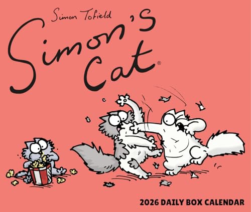 Willow Creek Press, Simons Cat 2026 Desk Calendar, 6.18'' X 5.43'', Daily Calendar with Adhesive Binding