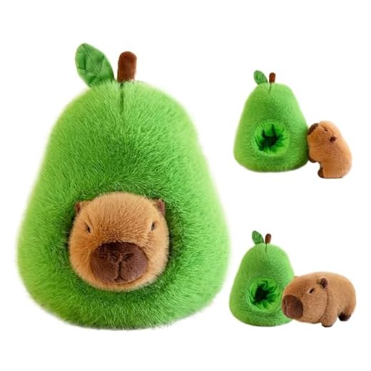 LHOEST Capibara Peluche Aguacate 35 CM Kawaii Carpincho Capybara Peluche de Capibara Animal de Peluches Juguete Capybara Regalo Navidad Cumpleaños Carnaval para Niños y Niñas Carpincho Peluches