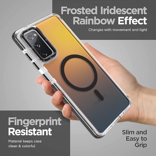 Image of Magnetic Case for Samsung Galaxy S20 FE 5G [Compatible with Magsafe] [Cute Fashion Fluorescent Design] [1 Screen Protector] Slim Translucent Matte Case for Galaxy S20 FE 5G 6.5 inch, Black