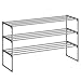 Produktbild SONGMICS Schuhregal 3 Ebenen, Schuhständer Metall, Schuhaufbewahrung, Schuh-Organizer, aufrecht oder umgedreht, für 16-20 Paar Schuhe, stapelbar, Flur, 30 x 92 x 55 cm, grau LSA303G01