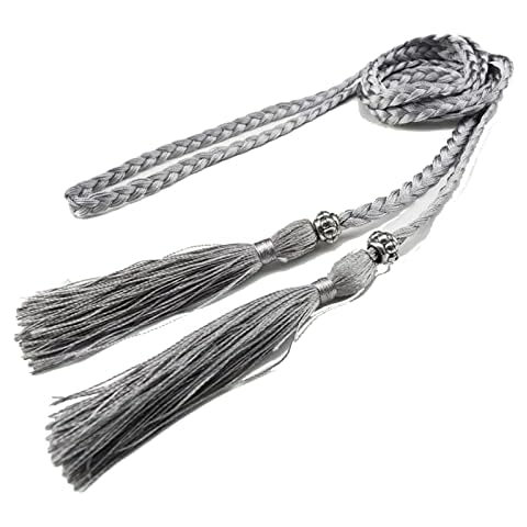 AWOCAN Women's Belts knot Waist Belt Thin Braided Belt Braided Dress Belt Casual for Dress (Silver) Cover