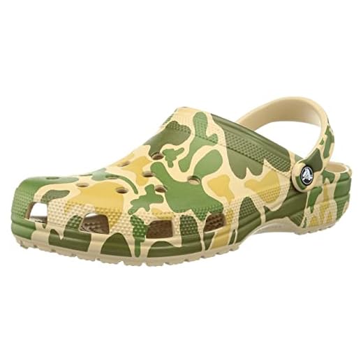 Crocs Unisex Classic Camo Clogs, Chai/Tan, 7 US Men