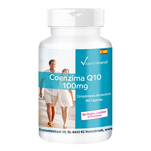 Coenzima Q10 100mg – Vegana - Altamente dosificada – 180 cápsulas de Q10 – para 6 meses | Vitamintrend®