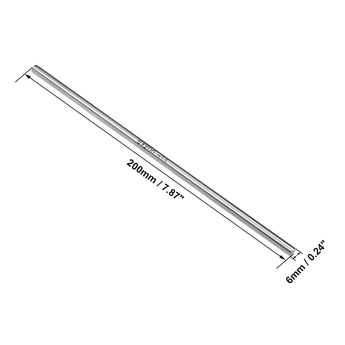 sourcing map Outil de Tournage HSS Rond Acier Tige 6mm Barre 200mm Longueur pour Arbre Engranage Perceuse Outil de Tour Aléseuse Tournant Miniature Essieu Cylindrique épingle 5pcs