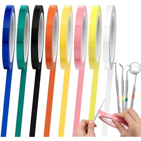 AKLVBL Colored Autoclave Tape,270 Fahrenheit Tool Marking Tape,216 ft/L x 0.4 in/W,8 Rolls Cover