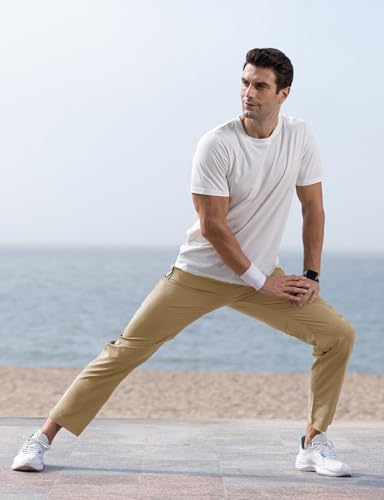 Image of TBMPOY Men's Outdoor Lightweight Hiking Mountain Pants Running Active Jogger Pants