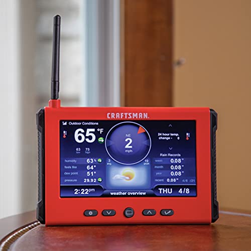Craftsman Weather Station With High-Definition Display, Lightning Detection, Indoor/Outdoor Temperature And Humidity, Rainfall, And Wind Speed And Direction (Cmxwdcr01069) , Red #TOP1