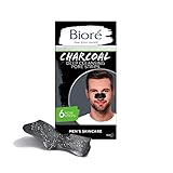 Bioré Men's Skincare Charcoal Deep Cleansing Pore Strips, Nose Strips for Blackhead Removal on Oily Skin, with Natural Charcoal for Instant Blackhead Removal and Pore Unclogging, 6 Count