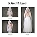 MAOFENG 1.5m 1 Tier Wedding Veil Pearls and Crystals Beaded Edge Fingertip Length Bridal Veil for Wedding Party photography Fashion Show