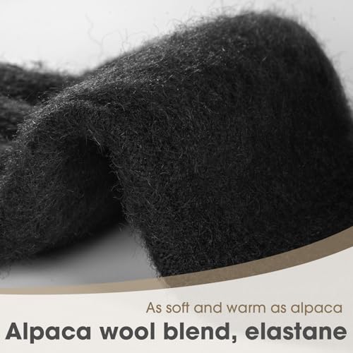 Rahhint Alpaca Wool Thin Fingerless Gloves for Men Women Half Finger Winter Knitted Gloves for Fishing Hunting Driving Typing by Rahhint - Used condition - Image 3