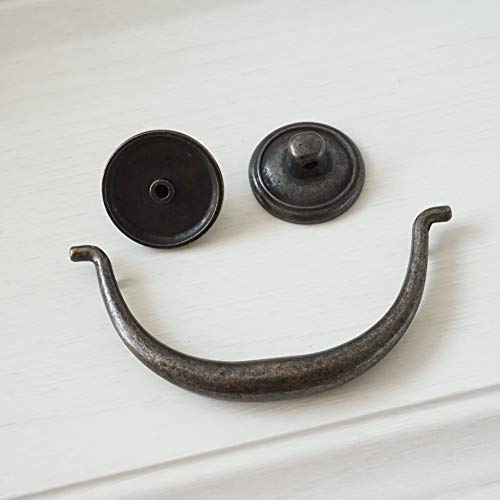Lbfeel 4.25" Antique Black Drawer Knobs Pulls Handles Heft Droop Drawer Pulls Dresser Cabinet Pulls Handles 108Mm (4.25" Holes Center To Center) #TOP4