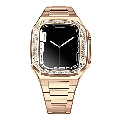 Bracelet diamant DIY pour Apple Watch en acier luxe et caoutchouc élégant