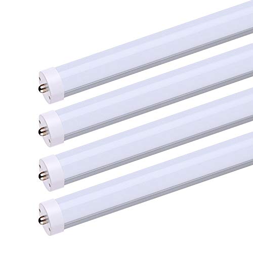 8FT LED Bulbs Single Pin, 45W (100W Equivalent), 4800LM, 6000K, Dual-Ended Power, Ballast Bypass, Frosted Cover, Replace Existing T8 T10 T12 Fluorescent Light Fixture(25-Pack)