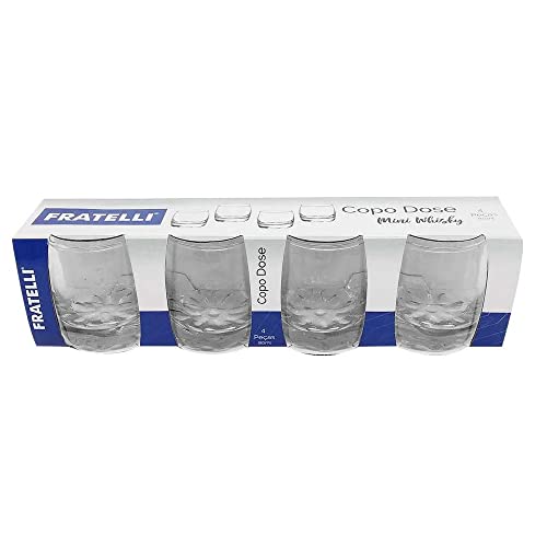 Conjunto Copos Dose Uísque Mini Whisky Shot Vidro 80ml - 4 pç