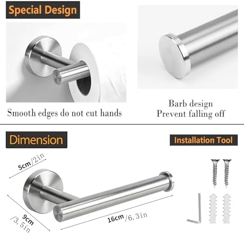 Sotuai 2 Piece Toilet Paper Holder Wall Mount - Brushed Nickel - 2