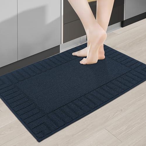 BEQHAUSE-Kitchen-Rugs-and-Mats Non Slip Kitchen Mats for Floor Absorbent Kitchen Rugs Machine Washable Kitchen Floor Mat,Navy Blue 20”x30” Blue 20"x30"