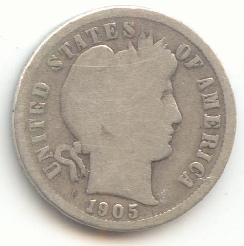 1905 O Barber Micro O Dime Good