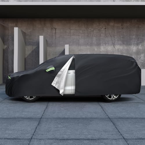 Image of Car Cover Custom Fit for Toyota Sienna 1997-2026, Migaven Waterproof Full Exterior Cover Sun Rain Protection with Door Zipper and Cotton Lining, Black