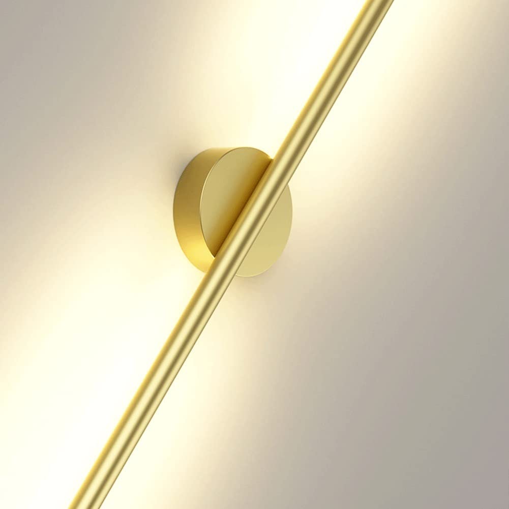 KKXXYQFC Kinkiety Kinkiety Długi pasek Kinkiet Aluminiowy kryty kinkiet LED Lampki nocne Astygmatyzm Kinkiet Naścienna oprawa oświetleniowa do sypialni Komoda Łazienka Pokój dzienny (Złoto A3000k,