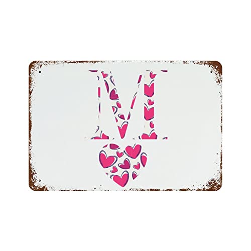 Monogramme en forme de cœur WengBeauty, décoration murale haut de gamme en métal vintage