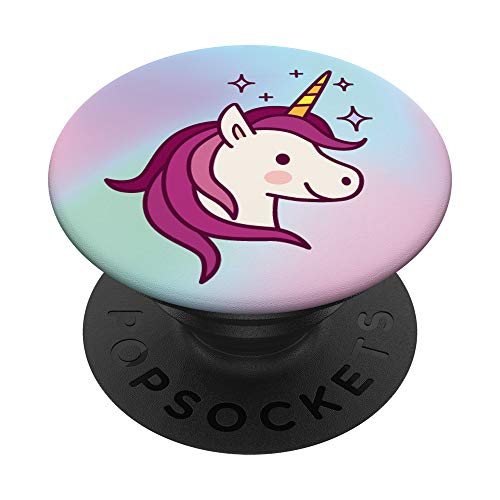 Cute White Pink And Purple Unicorn Stars On Pastel Rainbow