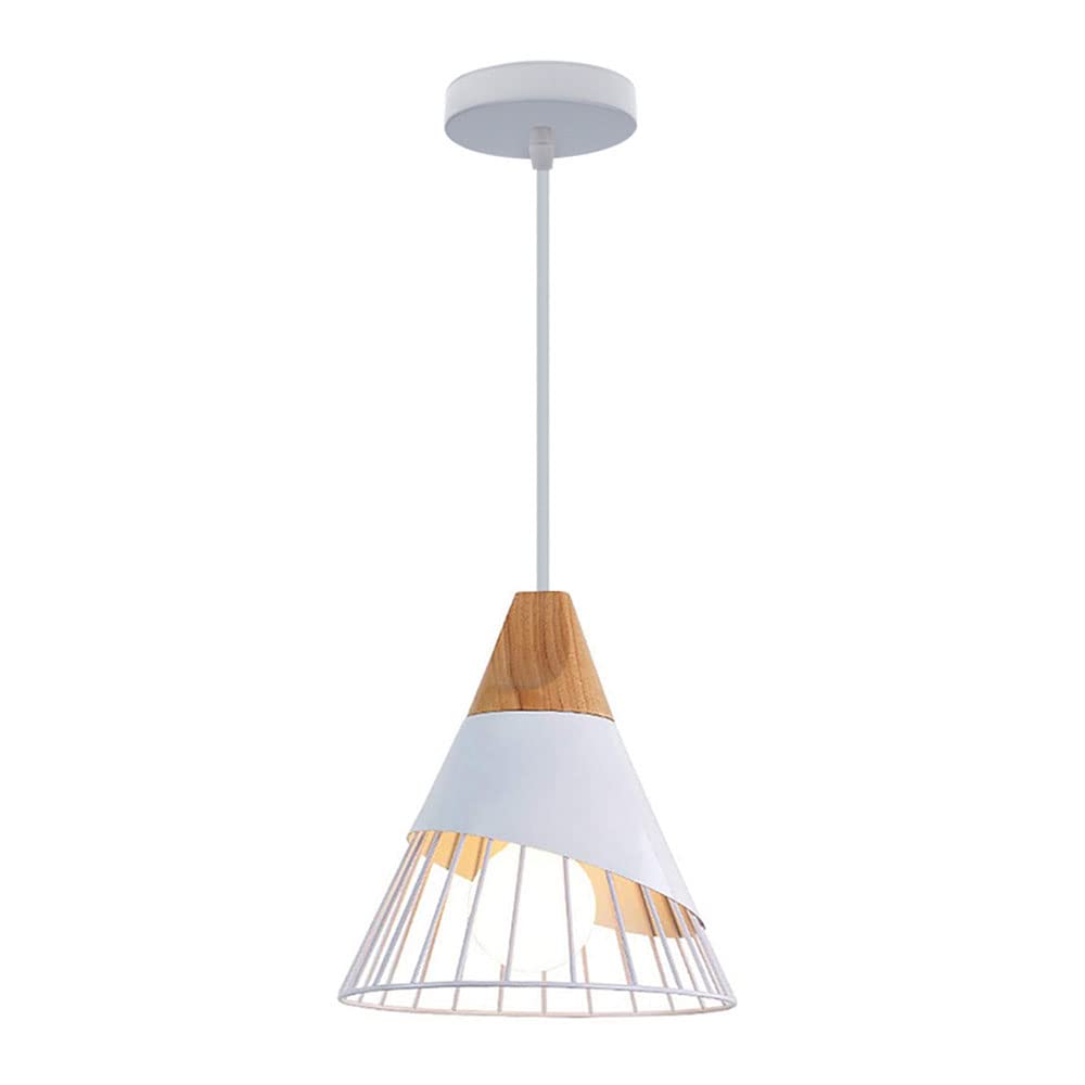 9.8in With Wood Hanging Lighting Industrial Traditional Pendant Lamp Vintage Lampshade Industrial Chandeliers Porch Aisle Decoration Lighting Fixtures For Kitchen Island,Foyer,Entryway,Hallway STVDEDG