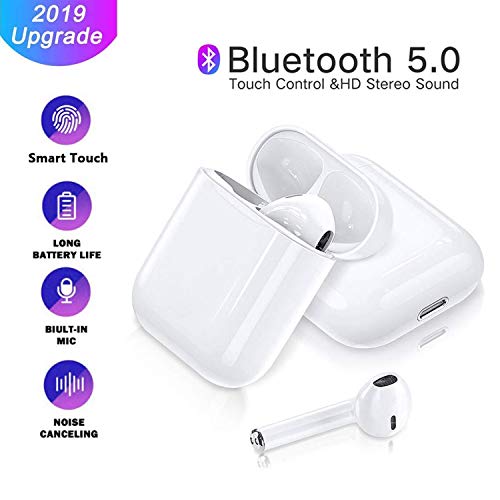 Preisvergleich Produktbild VBBCU Kabellose Bluetooth-Kopfhörer, Bluetooth 5.0, Smart Touch Control Kopfhörer, Bluetooth-Kopfhörer für alle Bluetooth-Geräte, Geräuschunterdrückung, Mikrofon Stereo Sound