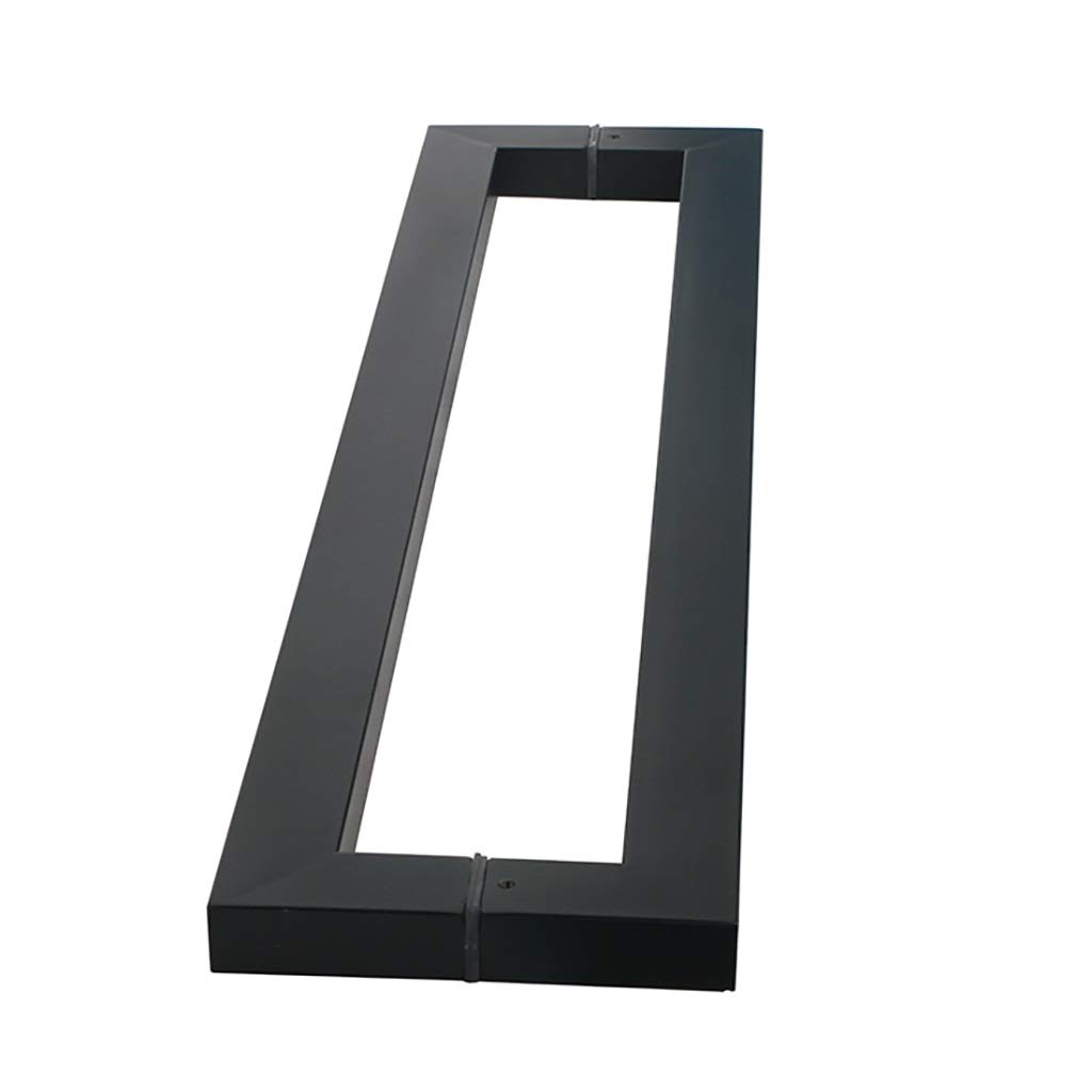 Tirador de Puerta de Vidrio,Tirador de Puerta Comercial de Tubo Cuadrado de Acero Inoxidable Negro/Tirador de Puerta de Madera - 3 Longitudes/Longitud 600 mm