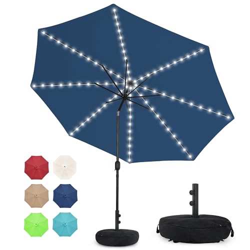 Sundale Outdoor 9 Ft Solar Lighted Patio Umbrella