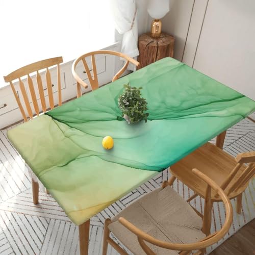 Nappe rectangulaire marbre vert idéale pour pique-nique et barbecue