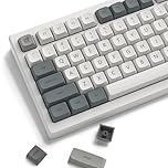 Retro Grey keycaps PBT,XDA Profile Keycaps 75 Percent,Dye-Sub,Double Shot keycap, 139keys Custom Keycaps for Gateron MX Switches Mechanical Keyboard (spacebar is 6.25U/7U,only keycap)