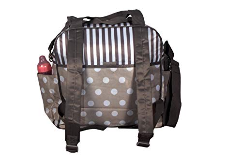 Image of Diaper Bag /Mother Backpack for Travel with Diaper Changing Mat (Polka Brown)