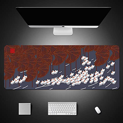 Tapis de souris gamer de grand format pour bureau avec motif caneton