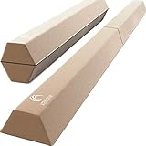 XTEK Gym 8ft Pro Foldable Balance Beam, Extra Long Floor Gymnastics Beam | Lightweight, Heavy Duty Foam | Home Training Gymnastics Equipment for Kids Adults (Tan)