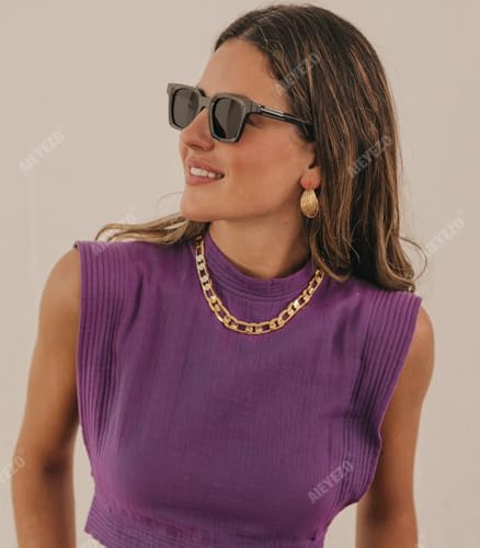 AIEYEZO Square Sunglasses for Men Women Trendy Retro Sun Glasses 90's Vintage Square Designer Shades3