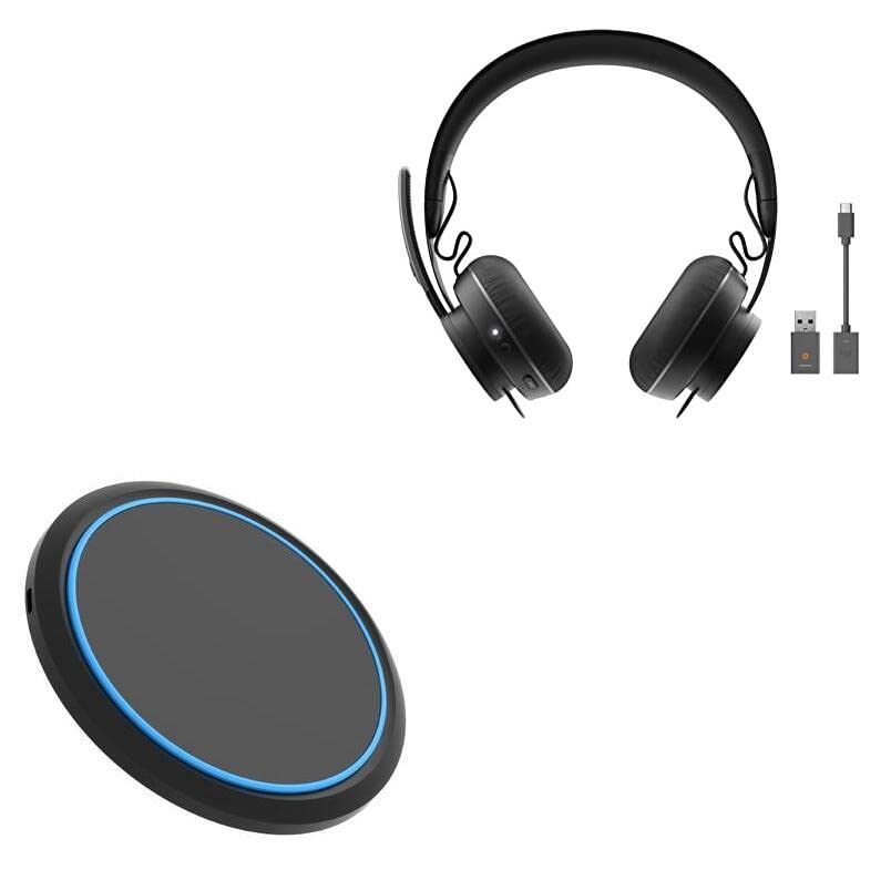 BoxWave Charger Compatible with Logitech Zone 900 Headset (Charger by BoxWave) - SwiftCharge PowerDisc Wireless Charger (15W), Qi Wireless 15W Circular Desktop Charger - Jet Black