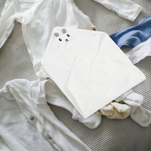 Toalla de baño con capucha para pequeños material de forro polar blanco pack de 2 unidades 6