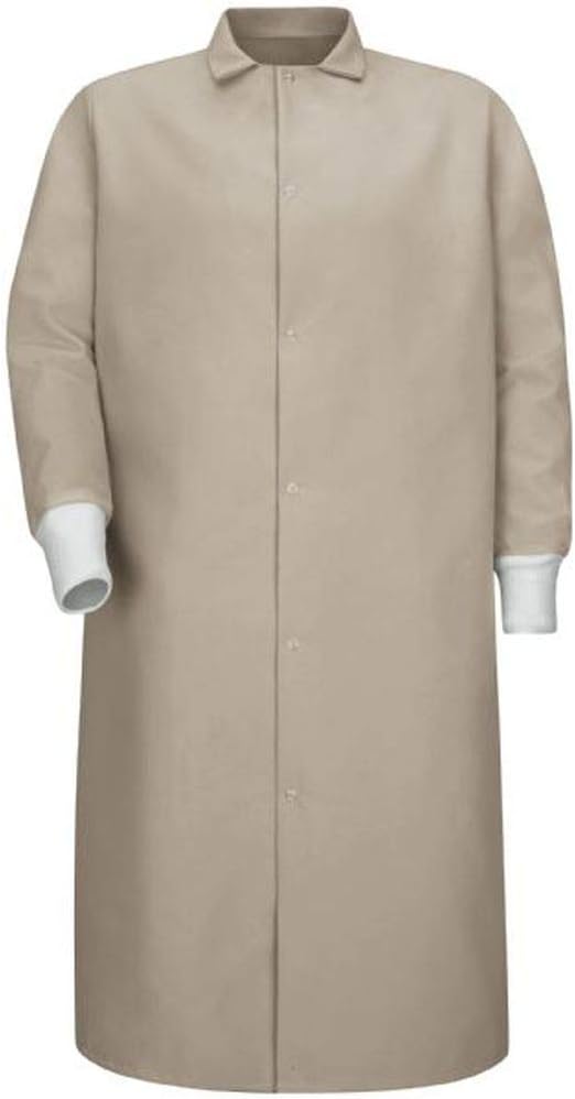 Averill's Sharper Uniforms Your Neighborhood Uniform Store Gripper Front Polyester Pocketless Butcher Coat with Knit Cuffs
