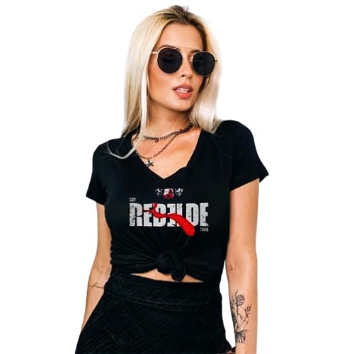Blusa Feminina Rebelde Banda RBD Tour Brasil Camiseta Fã COR:PRETO;TAMANHO:GG