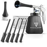 STAHLWERK Druckluft-Reinigungspistole RP-90 ST – Druckluftpistole mit Tornado-Effekt für Auto (KFZ), Werkstatt & Haushalt, Innenreinigung, regulierbares Ventil für Reiniger (schwarz)