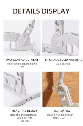Miniatura 4 de 2 Perchas Plegables Para Colgar Sobre La Puerta, Perchero Plegable Para Interiores Con 5 Agujeros, Colgador De Viaje Plegable, Ligero, Compacto Y Pequeño Espacio Plegable Para Puerta De Armario