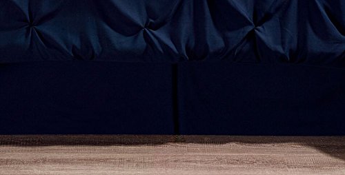 Oxford Decorative Pinch Pleat Comforter Set, 6 Pieces Bed In A Bag, Hypoallergenic Comforter, Down Alternative Fill, Twin Extra Long, Navy #TOP3